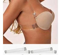 Shein Extensiones invisibles y transparentes para tirantes de sujetador, tirantes de hombro transparentes y ajustables con hebilla, reemplazos de tirantes t