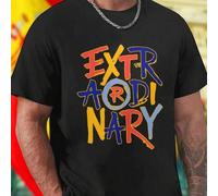 Shein EXTRAORDINARY Camiseta Hombre Moda Casual Algodón Cómoda Moderna Ligera Para Deporte y Diario Oferta Especial Regalo Sorpresa Calidad Confort Estilo