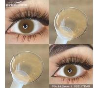 Shein EYESHARE 1 par/2 piezas Lentes suaves y ligeros de color marrón claro para ojos grises Maquillaje de ojos Belleza Pupilas de alta calidad Ojos azules