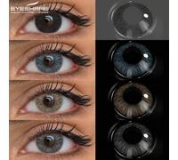 Shein Eyeshare 1 par de lentes de contacto blandos de color natural, lentes negras, lentes de ojos marrones, lentes de pupilas grises, lentes de contacto az