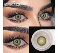 Shein Eyeshare 1 par de lentes de contacto de color para ojos con apariencia natural, lentes marrones, lentes grises, lentes de ojos azules, pupilas hermosa