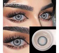 Shein Eyeshare 1 par de lentes de contacto de color para ojos con apariencia natural, lentes marrones, lentes grises, lentes de ojos azules, pupilas hermosa