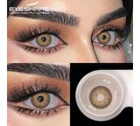 Shein Eyeshare 1 par de lentes de contacto de color para ojos con apariencia natural, lentes marrones, lentes grises, lentes de ojos azules, pupilas hermosa