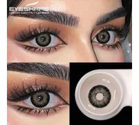 Shein Eyeshare 1 par de lentes de contacto de color para ojos con apariencia natural, lentes marrones, lentes grises, lentes de ojos azules, pupilas hermosa