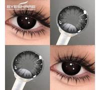Shein Eyeshare 1 par de lentes de contacto de colores para ojos, lentes de ojos naturales grises con pupilas negras, lentes de ojos marrones, lentes de colo