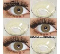 Shein EYESHARE 1 Par de Lentes Suaves de Apariencia Natural Color Marrón con Pupilas Grises Hermosas para Ojos Azules Contactos Anuales de 14.0mm