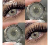Shein Eyeshare 1 par de nuevas lentes de color para ojos, lentes de contacto suaves anuales de color azul natural, púrpura, gris y marrón