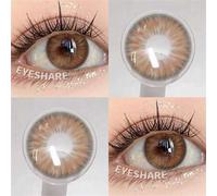 Shein EYESHARE Nuevas lentes de colores naturales marrones adecuadas para los ojos, contactos oculares suaves de color gris para uso anual