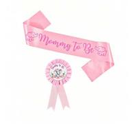 Shein Faja de embarazada con tema de elefante para baby shower "Próxima a ser mamá" y broche "Próximo a ser papá" para fiesta de revelación de género, regal