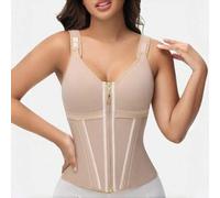 Shein Faja reductora para mujer, control de abdomen, chaleco moldeador corporal para mujer post parto, con cremallera y ganchos, para ejercicio y fitness, m