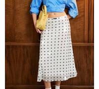Shein Falda de lunares con lentejuelas de cintura baja y longitud media para mujer, de estilo académico vintage versátil, adecuada para diversas ocasiones:
