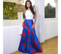 Shein Falda de satén de palmera, conjunto de fiesta para eventos, cenas, planes de fin de semana, atuendo de vacaciones, invitado de boda