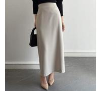 Shein Falda de talle alto y línea A de longitud media, diseño estilizador para mujeres de estatura baja