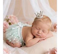 Shein Falda de tul para recién nacidos para fotografía, falda de tul estilo INS princesa, atuendo principal para la celebración del 1er mes y los 100 días d