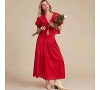 Shein Falda midi plisada con cintura en V, para invierno, primavera, resort, Día de San Valentín, linda, bohemia, vaquera, ropa occidental para mujeres, Nas