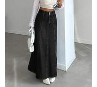 Shein Falda midi vaquera de cintura alta, informal y versátil para mujeres