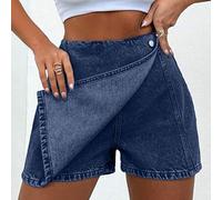 Shein Falda pantalón de verano de mujer 100% algodón con cubierta delantera