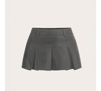 Shein Falda plisada de longitud media con cintura ultra baja y utilidad, de uso casual de verano