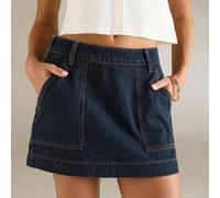Shein Falda vaquera de estilo romántico de los 90, versátil para uso casual, de oficina, de club, de primavera, de despedida de soltera, de concierto y de u