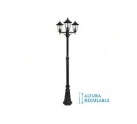Shein Farola exterior aluminio auriga 3xe27 negro ip44 220x62x62 cm regulable en altura