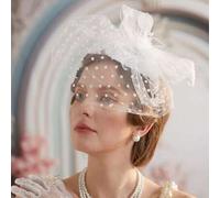 Shein Fascinador para mujer de estilo años 50 y 60 con flor, malla, cinta y plumas, diadema con clip, elegante para té, Kentucky Derby o boda, sombrero de o