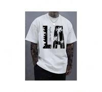 Shein Fashionable printed Men's T-shirt, with a simple cut that highlights masculinity, made of pure cotton material, combining steady solid color with vibr