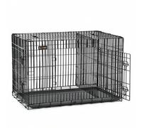 Shein Feandrea Jaula para Perros, con 2 Puertas, 107 x 70 x 77,5 cm/122 x 74,5 x 80,5 cm, Negro