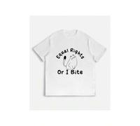 Shein Feisty T - Shirt with a Message and Cute Cat Graphic: "Equal Rights Or I Bite"