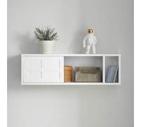 Shein FHK18-W Perchero de Pared con 2 Puertas correderas y 1 Compartimento Estante de Pared para Pasillo Entrada 75 x 20 x 23 cm Blanco ES Perchero Pared Pe