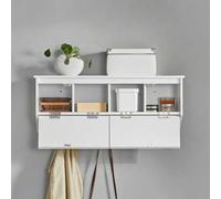 Shein FHK24-W Perchero de Pared con 2 Puertas y 5 Ganchos Estante de Pared para Pasillo Entrada 78 x 20 x 30 cm ES Perchero Pared Perchero Entrada Recibidor