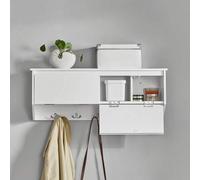 Shein FHK24-W Perchero de Pared con 2 Puertas y 5 Ganchos Estante de Pared para Pasillo Entrada 78 x 20 x 30 cm ES Perchero Pared Perchero Entrada Recibidor