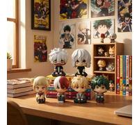 Shein Figura Chibi de Izuku Midoriya Shoto Todoroki Himiko Toga Dabi Tomura Shigaraki Modelo Ornamento Muñeca Modelo para Pastel de Cumpleaños Sólido Decora
