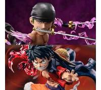 Shein Figura de acción de anime Cool One Piece, modelo PVC de Luff Zoro, nueva colección de decoraciones de muñecos de juguete para regalo de cumpleaños
