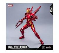 Shein Figura de acción de hierro genuina de 1:12 Iron Man MK50 de aproximadamente 15 cm de alto, juguete de ensamblaje modelo de regalo de Navidad o cumple