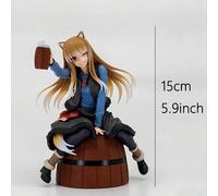 Shein Figura de la chica conejo de la serie de anime "Spice and Wolf" - Pose de sentada dinámica, ojos expresivos, figura detallada, muñeca con base dinámic