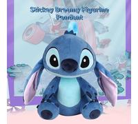 Shein Figura oficial autorizada de peluche del personaje Stitch, con Body azul/morado, interiores de orejas rosas/lavanda, ojos y nariz negros, expresión ju