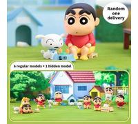 Shein Figuras ciegas de la serie de la vida diaria de Crayon Shin-Chan y Shiro, hechas de PVC de alta calidad, que representan vívidamente escenas clásicas,