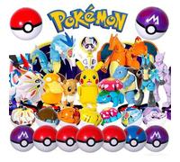 Shein Figuras deformables de Pokebolas genuinas de Pokemon, juguetes coleccionables de monstruos de bolsillo de anime que incluyen Charizard, Blastoise, Mew