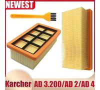 Shein Filtros planos plisados para aspiradora Kärcher 66.41 5-953.0 7420, filtro de repuesto para Kärcher AD2, AD2 Battery, AD4 Premium, AD3 Premium, AD3, A