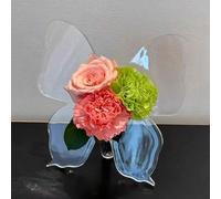 Shein Florero con decoración de mariposa, ornamento de escritorio elegante, arreglo floral hidropónico para sala de estar y dormitorio, decoración del hogar