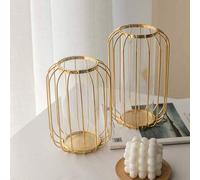 Shein Florero de hierro estilo artístico y estético para decoración familiar, color dorado rosa, colgante, estilo nórdico, para escritorio u oficina, decora