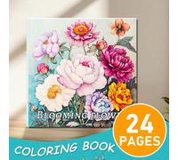 Shein Flores en flor: Incluye varios patrones florales, 24 páginas de hermosas ilustraciones florales, hermoso y relajante, regalo de Navidad, regalo de Hal
