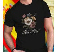 Shein Flower God Is Working Camiseta Hombre Moda Casual Algodón Estampado Creativo Estilo Urbano Ropa Juvenil Regalo Original Oferta Especial Promoción Excl