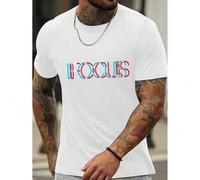 Shein " Focus "Stylish Print Summer & Spring Tee For Men, Casual Short Sleeve Fashion T-Shirt, Sporty New Arrival Novelty Top For Leisure Tee For Adult, Me