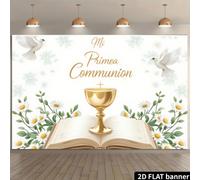 Shein Fondo de 5x3 pies "Que Dios te bendiga", decoración de banner para fiesta de bautizo, primera comunión, , hojas de bosque, fondo de fotografía para ba