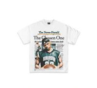 Shein For Basketball Enthusiasts 2002 'The Chosen One' Graphic T-Shirt Summer Top, Back-To-School Clothing, Men's Graphic T-Shirt, Formal Fit Street Fashion