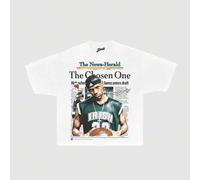 Shein For Basketball Enthusiasts 2002 'The Chosen One' Graphic T-Shirt Summer Top, Back-To-School Clothing, Men's Graphic T-Shirt, Formal Fit Street Fashion