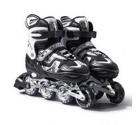 Shein FREE STAR 1 par de patines en línea de talla ajustable moldeados, ruedas de PU de alta elasticidad con destellos en línea recta, bota suave completa d