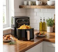 Shein Freidora de Aire 7L 1350W sin Aceite con Pantalla LED Táctil, airfryer Control de Temperatura 80-200°C y Temporizador 60 Min, Mango Rosa Dorado, 6 en