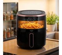 Shein Freidora de aire sin aceite, freidora sin grasa, horno de convección de aire caliente 5L 1500W 80-200°C, pantalla LED, panel táctil, 12 programas, tem
